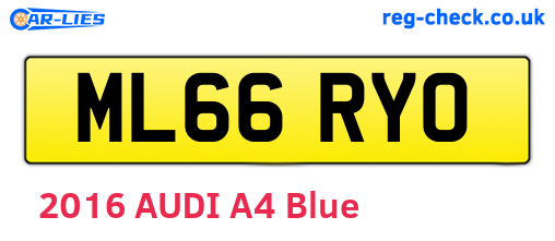 ML66RYO are the vehicle registration plates.