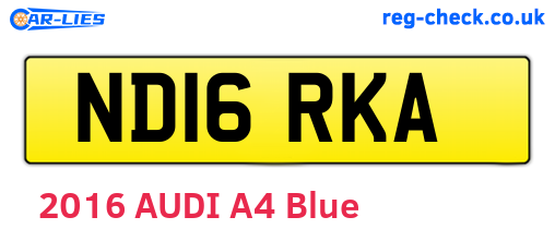 ND16RKA are the vehicle registration plates.