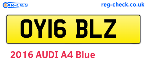 OY16BLZ are the vehicle registration plates.