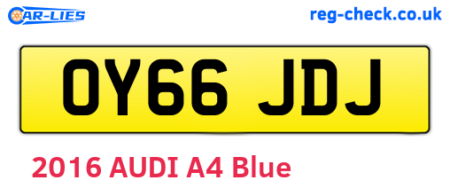 OY66JDJ are the vehicle registration plates.