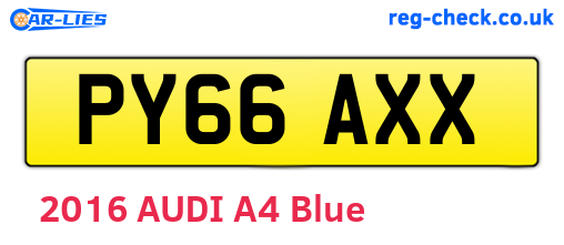 PY66AXX are the vehicle registration plates.