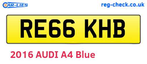 RE66KHB are the vehicle registration plates.
