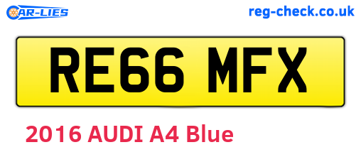 RE66MFX are the vehicle registration plates.