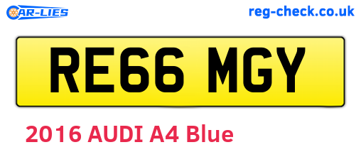 RE66MGY are the vehicle registration plates.
