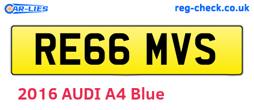 RE66MVS are the vehicle registration plates.