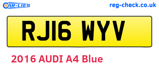 RJ16WYV are the vehicle registration plates.
