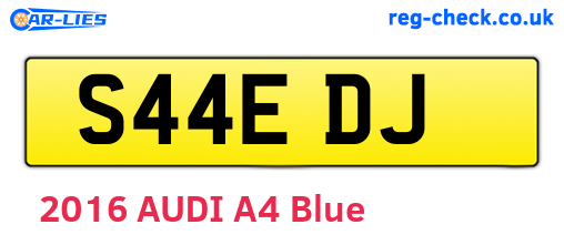 S44EDJ are the vehicle registration plates.