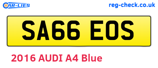 SA66EOS are the vehicle registration plates.