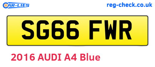 SG66FWR are the vehicle registration plates.