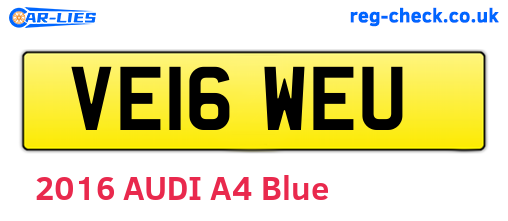 VE16WEU are the vehicle registration plates.