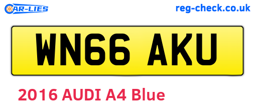 WN66AKU are the vehicle registration plates.