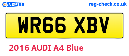 WR66XBV are the vehicle registration plates.