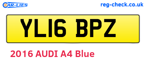 YL16BPZ are the vehicle registration plates.