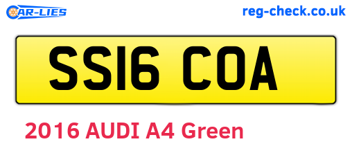 SS16COA are the vehicle registration plates.