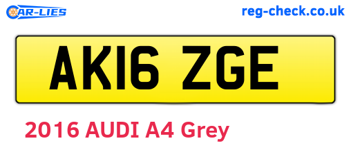 AK16ZGE are the vehicle registration plates.