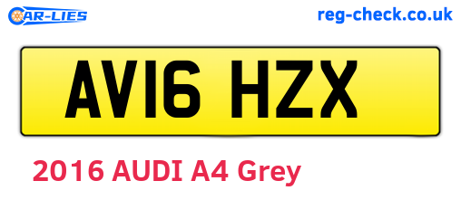 AV16HZX are the vehicle registration plates.