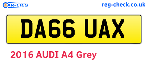 DA66UAX are the vehicle registration plates.
