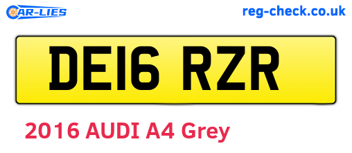 DE16RZR are the vehicle registration plates.
