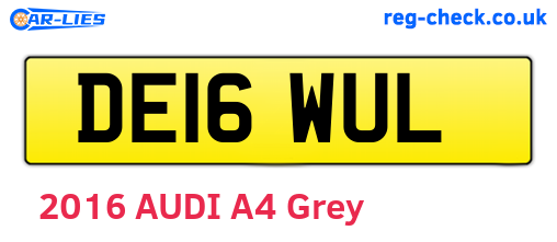 DE16WUL are the vehicle registration plates.