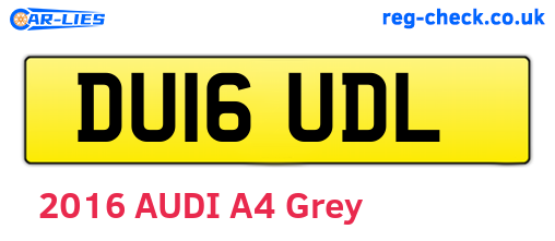 DU16UDL are the vehicle registration plates.