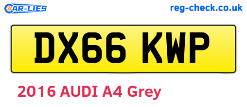 DX66KWP are the vehicle registration plates.
