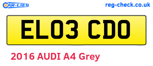 EL03CDO are the vehicle registration plates.