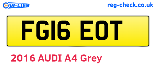 FG16EOT are the vehicle registration plates.