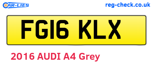 FG16KLX are the vehicle registration plates.