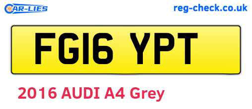 FG16YPT are the vehicle registration plates.