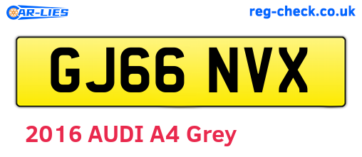 GJ66NVX are the vehicle registration plates.