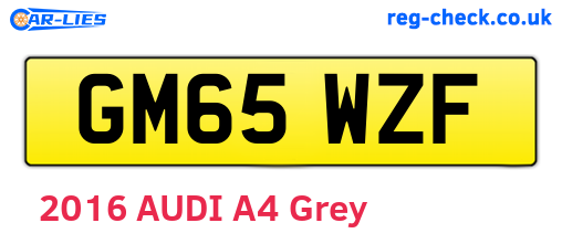 GM65WZF are the vehicle registration plates.