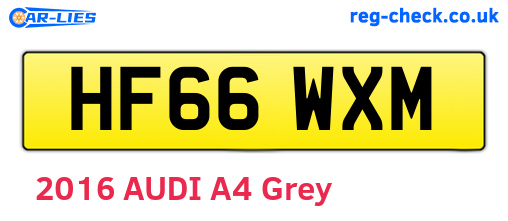 HF66WXM are the vehicle registration plates.