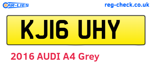 KJ16UHY are the vehicle registration plates.