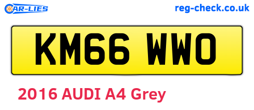 KM66WWO are the vehicle registration plates.