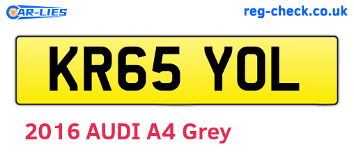 KR65YOL are the vehicle registration plates.