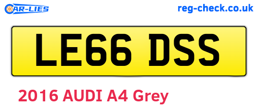 LE66DSS are the vehicle registration plates.