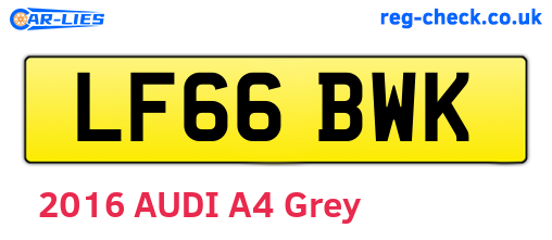 LF66BWK are the vehicle registration plates.