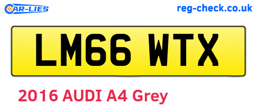 LM66WTX are the vehicle registration plates.