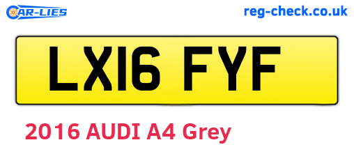 LX16FYF are the vehicle registration plates.