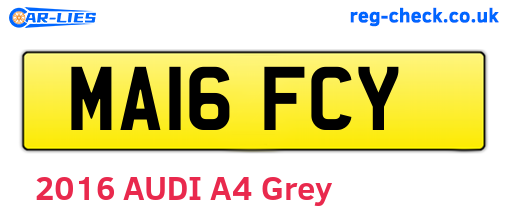 MA16FCY are the vehicle registration plates.