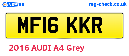 MF16KKR are the vehicle registration plates.