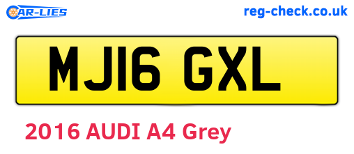 MJ16GXL are the vehicle registration plates.