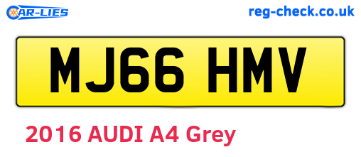MJ66HMV are the vehicle registration plates.