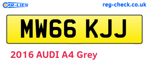 MW66KJJ are the vehicle registration plates.