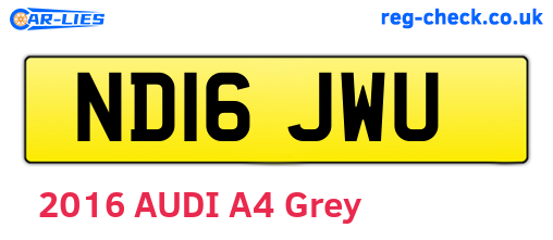 ND16JWU are the vehicle registration plates.