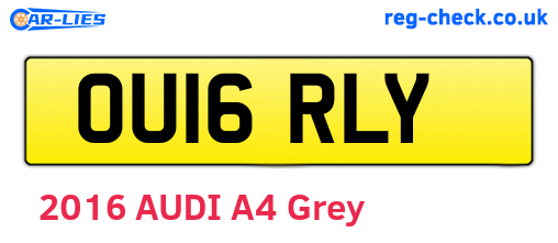 OU16RLY are the vehicle registration plates.