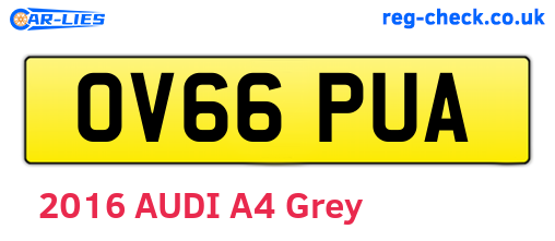 OV66PUA are the vehicle registration plates.