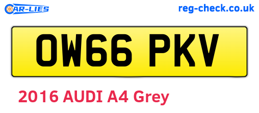OW66PKV are the vehicle registration plates.