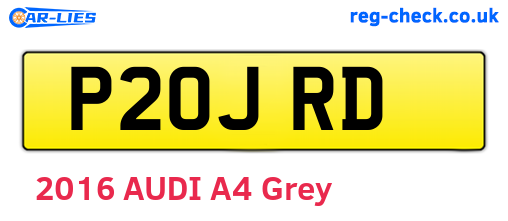 P20JRD are the vehicle registration plates.