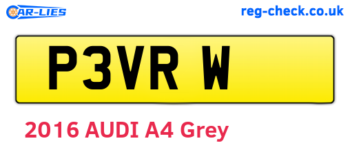 P3VRW are the vehicle registration plates.